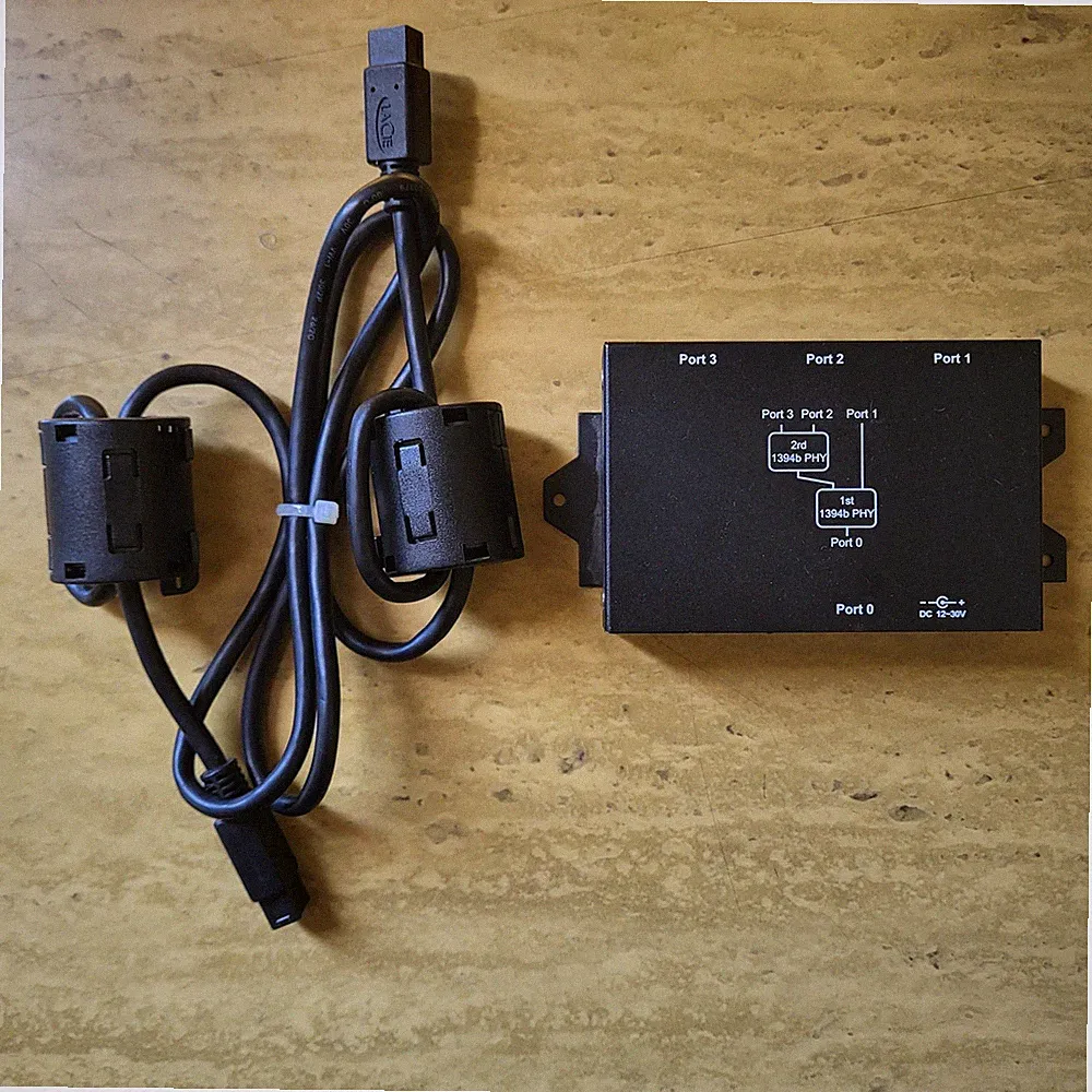 Industrial 4-Port FireWire 800 (1394b TI) Repeater + LaCie Shielded 9-Pin Cable