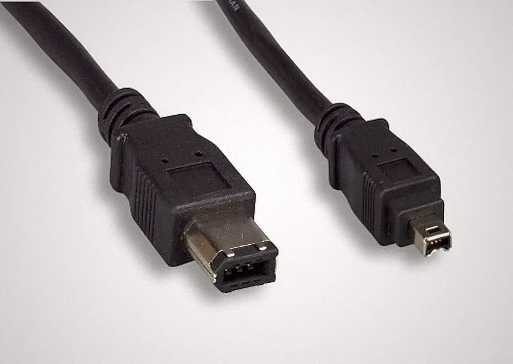 Lacie 3 ft IEEE-1394 Firewire 400 6-Pin Male to 4-Pin Male Cord Data DV Black